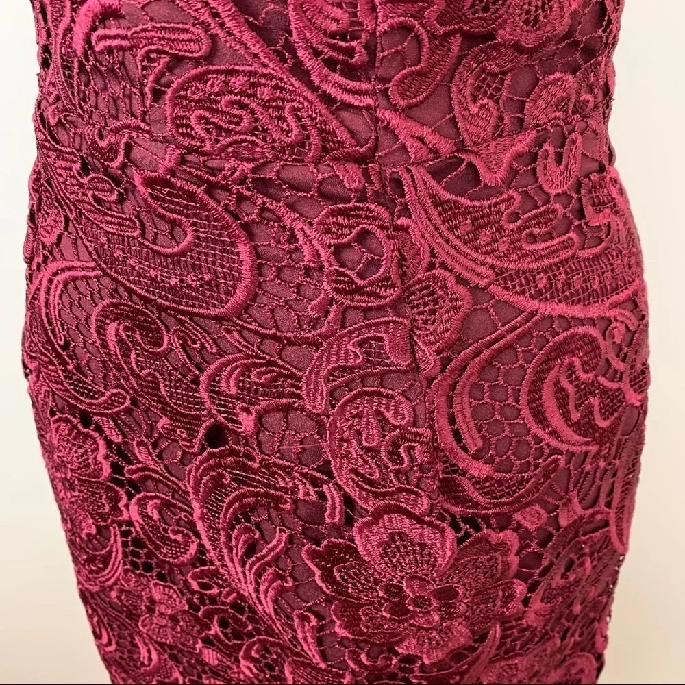 Dress The‎ Population Red Berry Lace Mini Dress S - Picture 3 of 16